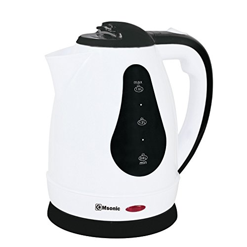 Preisvergleich Produktbild Msonic MEN438WK Elektrischer Wasserkocher 1,8L Schnelles Kochen mit Dampfsensor (Schwarz)