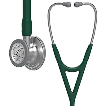 3M Littmann Cardiology IV Diagnostic Stethoscope, Standard-Finish Chestpiece, Hunter Green Tube, Stainless Stem and Headset, 27 inch, 6155