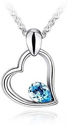 925 Sterling Silver Forever Love Heart Pendant Necklace with Teardrop Cubic Zirconia for Women Jewelry