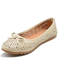 Midsole Women's Bow Accent with Cut-Outs Belly Shoes- (FT827C