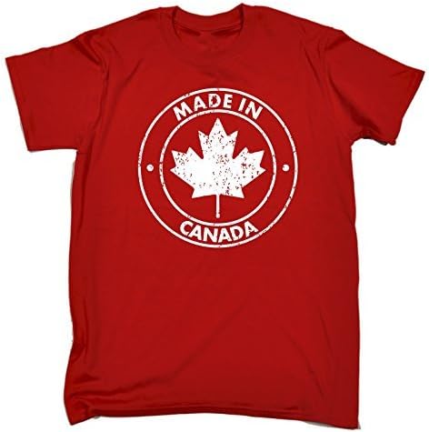 Fonfella Kids Boy's Girl's MADE IN CANADA DESIGN (XL-Age-12-13 - RED) T SHIRT