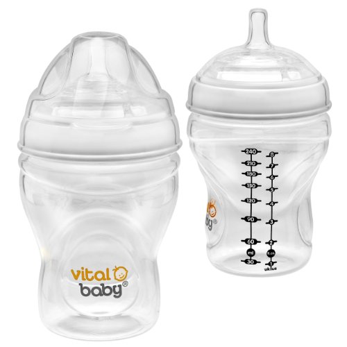 Vital Baby Nurture 240ml Breast-Like Feeding Bottle (Pack of 2)