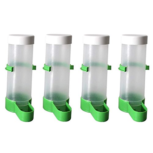 Beetest 4pcs Bird Water Feeder Dispenser Bottle Drinking Cup Bowls
