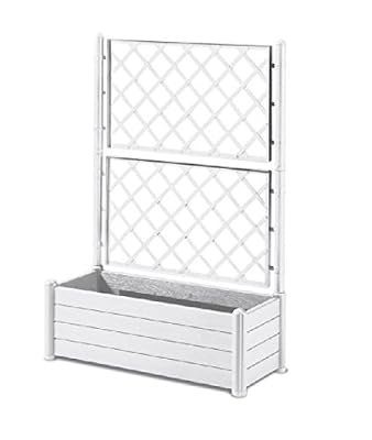 Stefanplast Italia Jardinière rectangulaire Blanc 100 x 43 x 142 cm (hauteur)