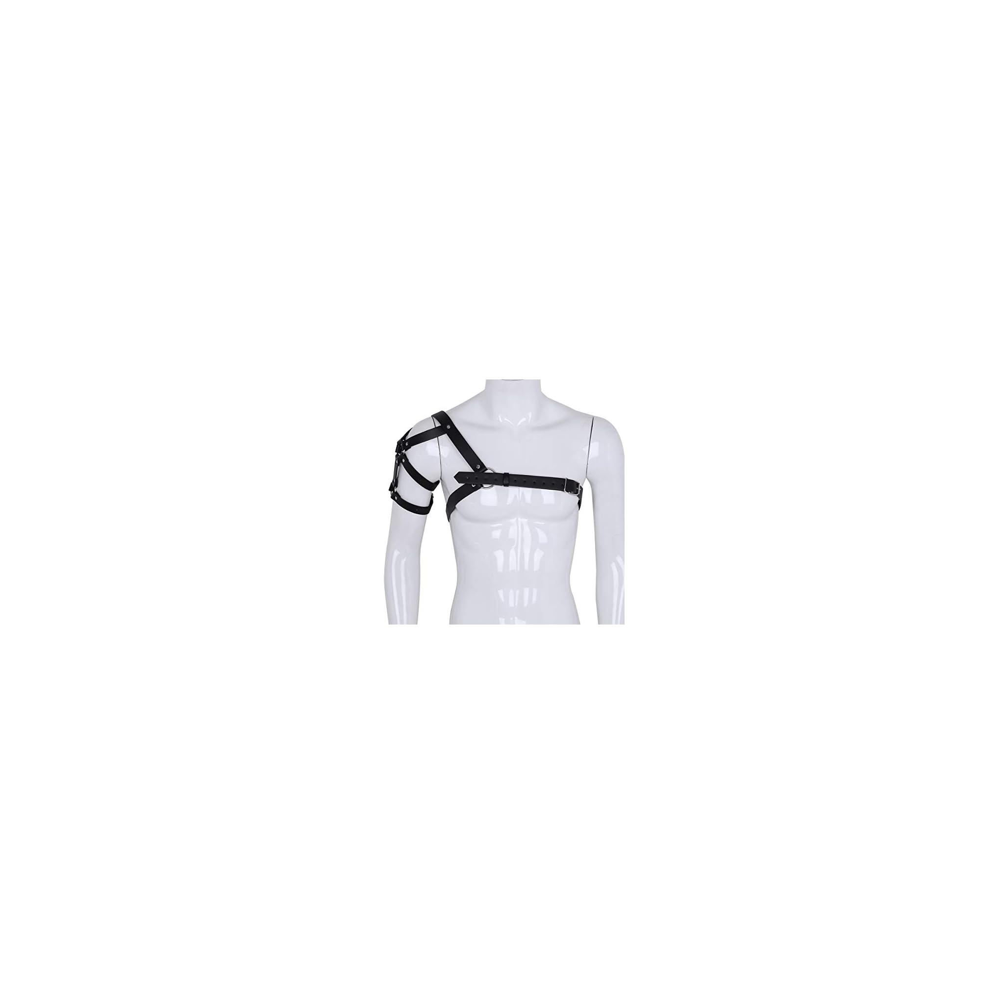 Alvivi M nner Kunstleder Brust Harness Schultergurt G rtel R stung 