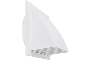 Repa Market 6 Inch / 150mm Exhaust Hood Vent with Rain Cover – White ABS Plastic Wall Air Vent Cover – Exterior Outlet Grille for Indoor & Outdoor Use – HVAC Dryer Extractor Ventilation