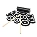 Produktbild Elektronische Trommel, Hizek Tragbar 9 Pads Roll Up E-Drum Kit mit Eingebaute Speaker Faltbare Perkussion Schlagzeug mit 2 Fußped und Drum Sticks (Ausschließlich Batterie) -- Schwarz