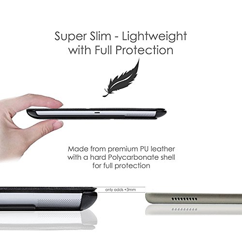 Forefront Cases® Neue Leder Hülle / Tasche / Case / Cover für Apple iPad 2 / iPad 3 / iPad 4 – Rundum-Geräteschutz und intelligente Auto-Sleep-Wake-Funktion mit 3-JAHRES-GARANTIE VON FOREFRONT CASES – inkl. Eingabestift und Displayschutz - 5