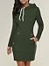 Produktbild Swallowuk Hoodies Kleider Damen Langarm Sweatshirt Kleid Rollkragen Bodycon MiniKleid Cocktail Partykleid Outwear Lange Pullover Kapuzenpullover (S, Armee-Grün)