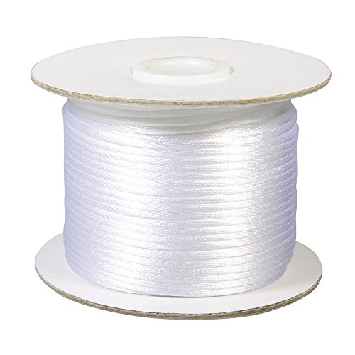 RAYHER 5137502 Satinkordel, 2 mm Durchmesser, Rolle 50 m, weiß