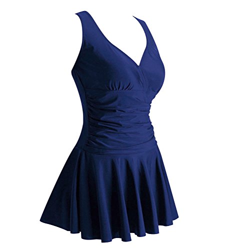 Summer Mae Damen Badekleid Plus Size Geblümt Figurformender Einteiler Badeanzug Swimsuit