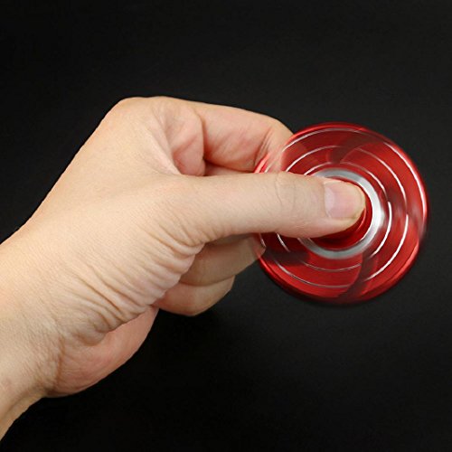 Spielzeug Geschenk Fidget Hand Spinner Dreieck Metall Spinner Finger Focus Stress Relief Spielzeug Geschenk für Kinder / Erwachsene (Rot) - 3