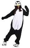 Magicmode Unisex Anime Strampelanzug Schlafanzug Flanell Cosplay Tiere Kostüm Kigurumi Hoodie Nachtwäsche Nachthemd Pinguin M