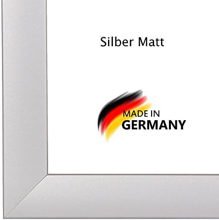 Picture frame, Photo frame PN50 16.14x35 inch (41x89 cm) in SILVER MATT with normal safety plastic glass and mdf back board, 50 mm MDF moulding with covered decorative foil