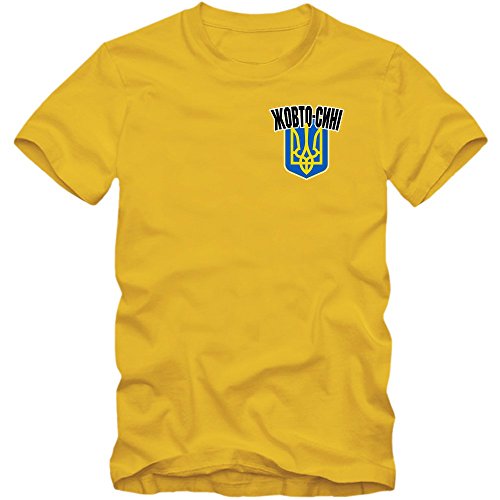 Ukraine EM 2016 #5 T-Shirt | Fußball | Herren | Schowto-blakytni | Trikot | Nationalmannschaft © Shirt Happenz, Farbe:Gelb (Gold L190);Größe:S