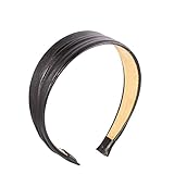 Kunstleder Haarband Stirnband Haarketten Headband Kopfschmuck Haarschmuck - schwarz