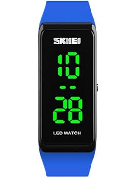 blaue LED digitale intelligente Frauen-Uhr-Silikon-Multifunktions-Sportarmbanduhr für Männer und Jungen