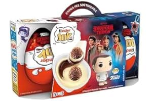 MENDOSA 4X Confezione per Kinder Joy, Edizione Speciale Stranger Things, Set 4 Confezioni da 3 Uova con Sorpresa, Edizione Speciale Netflix, 60 gr