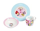 Alimentos real Disney Princess 12962 de Desayuno (3 Piezas, Porcelana, Multicolor, 19 x 9 x 19 cm