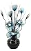 Produktbild Türkis Blau Schwarz Künstliche Blumen Mit Schwarz Vase, Deko, Wohnaccessoires & Deko Geeignet für Bad, Schlafzimmer Oder Küche Fenster / Regal, 32cm