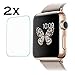 Produktbild 2x Apple Watch iWatch Gehärtetes H9 Schutz Glass / Panzer folie für den Bildschirmschutz Display - 2x Schutz Glas 38mm