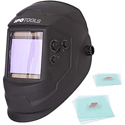 LY800H Casque de soudage automatique avec 4 capteurs de haute qualité, champ de vision extra large (100 × 93 mm) entièrement réglable solaire, applications de soudage avec protection DIN 4/5-9/9-13