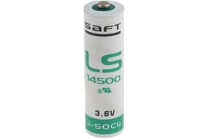 SAFT BATTERIES Saft LS14500 Lot de 2 Piles au Lithium 3,6 V 2,6 Ah – Type AA, Li-SOCl₂, Haute énergie, Faible autodécharge, pour IoT, capteurs, compteurs et appareils de Longue durée