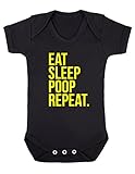 Eat Sleep Poop Repeat Baby Boy Girl Unisex Short Sleeve Bodysuit