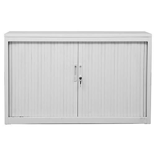 Certeo Rollladenschrank | 2 OH | HxBxT 75 x 120 x 46 cm | Jalousieschrank Aktenschrank Büroschrank Universalschrank Querrollladenschrank