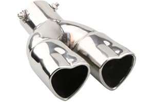 Double Car Exhaust Pipe,Wooauto Heart Shaped Exhaust Muffler Tip Pipe Car Stainless Steel Exhaust Pipe Muffler - Modified Exhaust Pipe 63mm