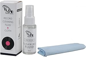 Professional LP Record Cleaner Solution : Antistatic Vinyl Record Restoration & Cleaning Kit, Supersoft Microcloth, Crystal Clear Sound. By Vision Media®