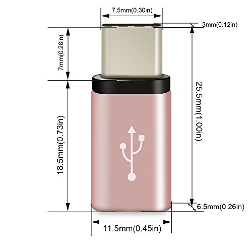 Typ C Adapter, USB C Adapter, higoo [3 Pack] usb-c Micro-USB-Adapter konvertieren Schnell Laden + Daten Synchronisieren Connector typc-c für Huawei P9, MacBook, Chromebook Pixel, Nexus 5 x, Nexus 6P - 2