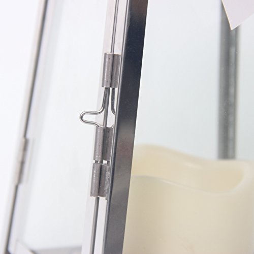 Signstek Deko flammenlose Laterne aus Edelstahl und gehärtetem Glas - 8