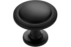 Ravinte 10 sztuk gałek do szafy, czarne gałki do szuflad, 32 mm, guziki kuchenne do szafek, z pojedynczym otworem, do szafek i szuflad, gałki do drzwi