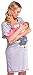 Happy Mama. Women's Maternity Nursing Breastfeeding Nightdress Shirt Gown. 367p (Navy, UK 10/12, M)