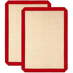 2Pcs Tapis de Four et Cuisson en Silicone Platine pour Pâtisserie Résistant à la Chaleur et Anti-Adhérent - sans BPA Anti-Adhérent Plaques de Cuisson Large (42 x 30 cm) Serria