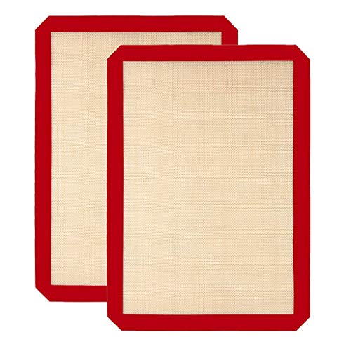 2Pcs Tapis de Four et Cuisson en Silicone Platine pour Pâtisserie Résistant à la Chaleur et Anti-Adhérent - sans BPA Anti-Adhérent Plaques de Cuisson Large (42 x 30 cm) Serria