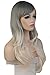 S-noilite® 28" Women's Natural Full Head Wigs Heat Resistant Glamour Ombre Mix Hair Wig Gray to Blonde