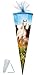 Produktbild Schultüte - " Wildpferde - Pferd " - 22 cm - rund - mit Tüllabschluß - Zuckertüte - mit / ohne Kunststoff Spitze - Mädchen & Jungen - Pferde / Wildpferd - Tiere - Bauernhof - Pferdemotiv