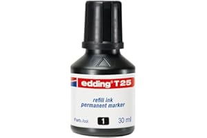 Tinta rotulador edding t-25 negro frasco de 30 ml