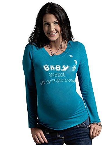 Long Sleeve Baby Under Construction Top, UK Size 14 (Brand size L ), BLUE
