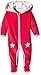 Rockin' Baby Baby-Girls Velour All in One Footies, Red, 9-12 Months