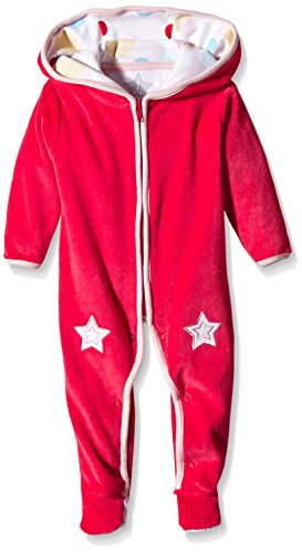 Rockin' Baby Baby-Girls Velour All in One Footies, Red, 9-12 Months