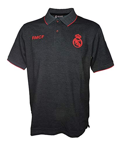 Real Madrid FC Polo Oficial Hombre Negro/Rojo (L)