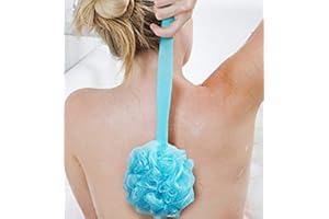 Veewon Bath Brush Back Scrubber Shower Body Brushes with a Long Handle (Blue)