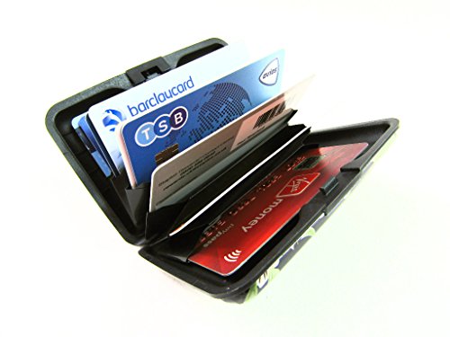 ALUMINIUM CREDIT CARD WALLET HOLDER RFID BLOCKING IN 4 PATTERNS (White with yellow pink flowers)