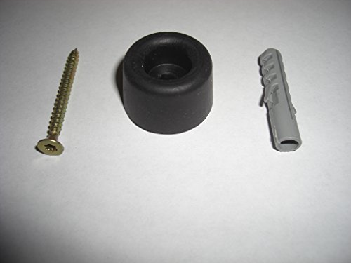 Gummipuffer,Türstopper, Wandtürstopper, Bodentürstopper, Gummi schwarz , ø 30, Höhe 18mm, mit 8er Dübel und 4x45 Torxschraube