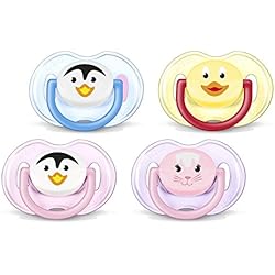 Philips AVENT - SCF182/23 - Sucettes - 2 Décorées Animal - Silicone - 0-6 Mois Modèle et couleur aléatoire