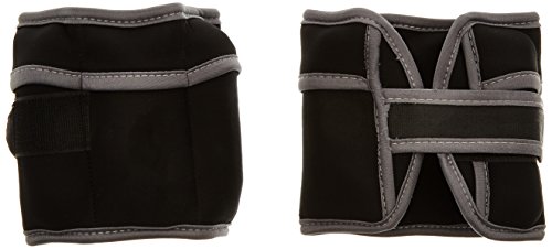 ScSPORTS Gewichtsmanschetten Armgewichte Fußgewichte Laufgewichte, 2 x 2 kg, herausnehmbare Gewichte, Klettverschluss, schwarz