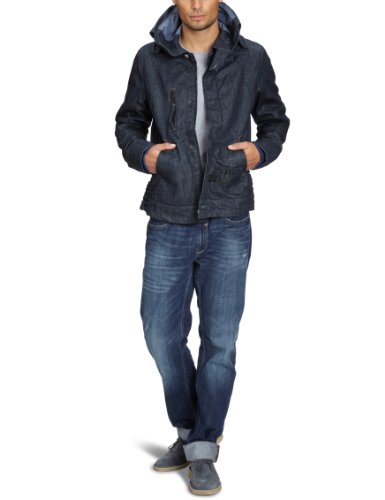 G-STAR Herren Jacke NEW COMIC HOODED JCKT - 82302, Gr. 50/52 (L), Blau (tumble raw 3015)